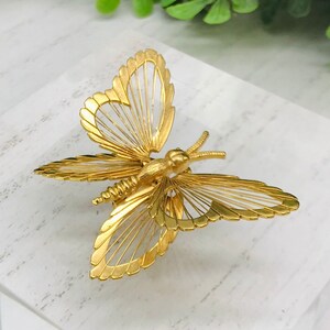 Vintage Monet Pin Brooch Gold Toned Butterfly Used