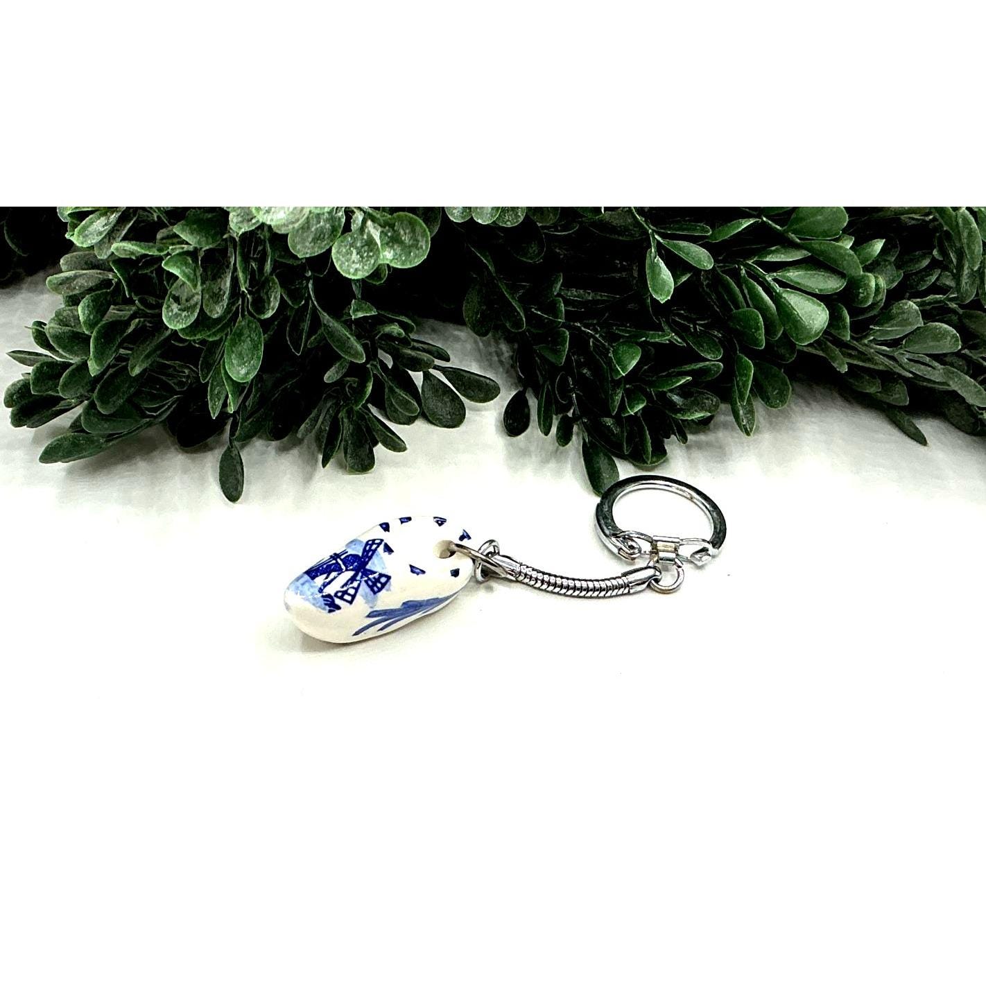 Delft Blue Ceramic Ceramic Shoe Keychain From Holland - Etsy