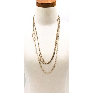 Necklace gold tone chain links by Coldwater creek 48" length