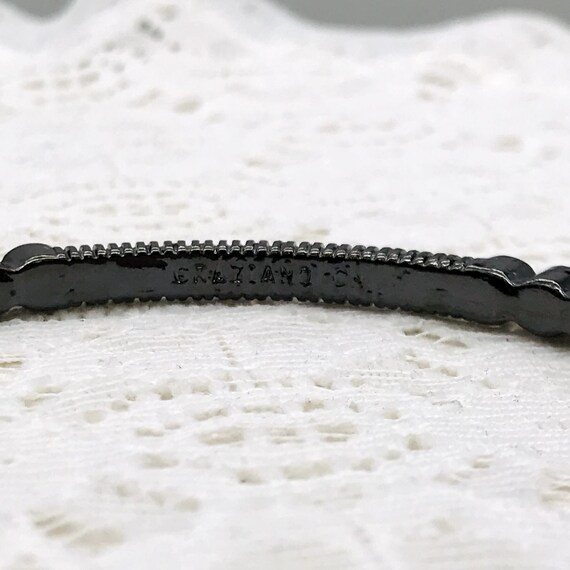 Bangle bracelet black finish withe Rhinestone acc… - image 5