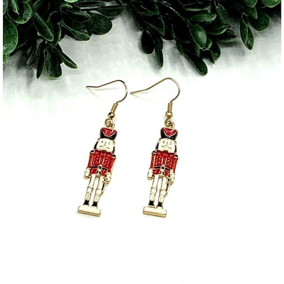 Nutcracker Soldier Dangle Earrings - image 1