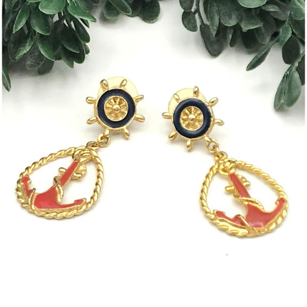Nautical Dangle Earrings - Etsy