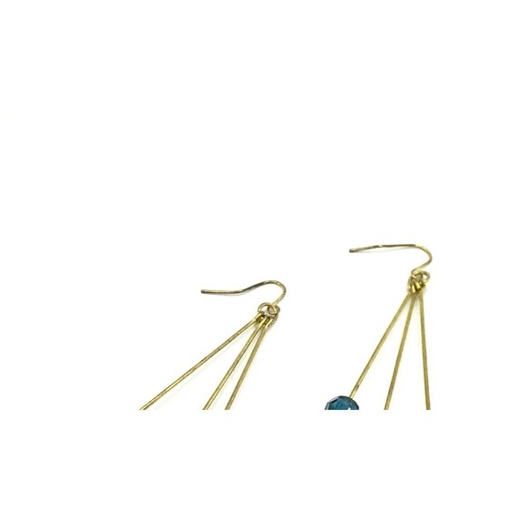 Dangle Earrings With Triangular Design Gold Tone … - image 5