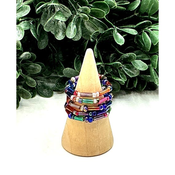 Multi-Colored Seed Beaded Ring - image 6