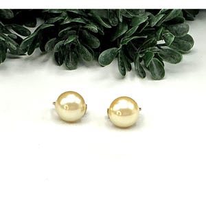 Vintage Gold-Tone Clip-On Faux Pearl Earrings
