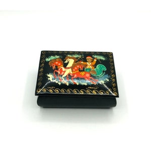 Vintage Russian lacquer finish trinket box