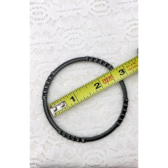 Bangle bracelet black finish withe Rhinestone acc… - image 6
