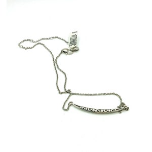 Vintage Necklace silver tone with a bar pendant multi color rhinestones 18" length by Brighton bild 4