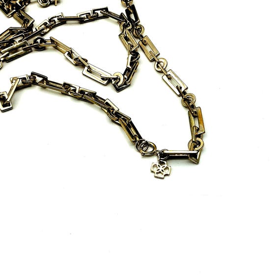 Gold-Tone Rectangular and Angular Link Long Chain… - image 3