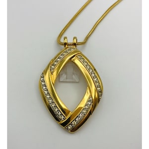 Vintage Necklace gold tone Park lane clear rhinestones