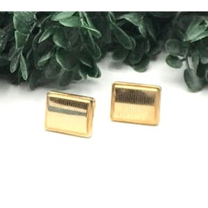 Vintage Gold Tone Rectangular Cufflinks