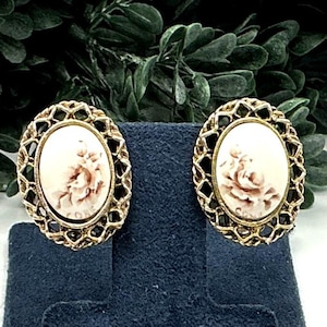 Vintage Victorian Style Floral Clip-On Earrings