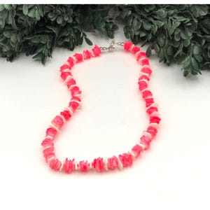 Vintage Pink & White Shell Necklace