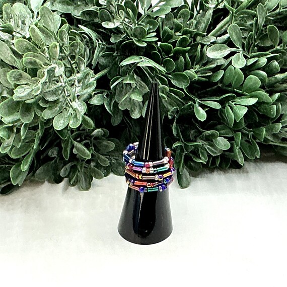 Multi-Colored Seed Beaded Ring - image 5