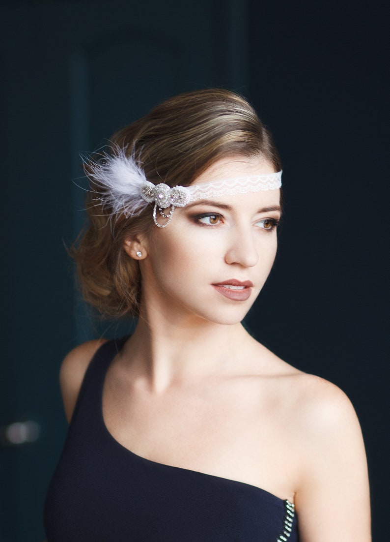 Bride Hair Accessories Wedding Lace Feather White Ivory Etsy