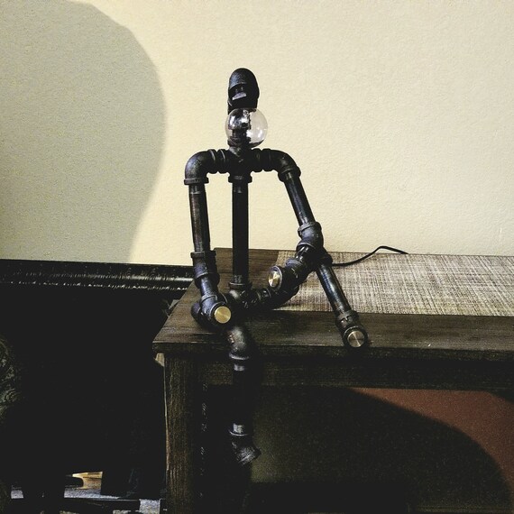 Black iron lamp best sale