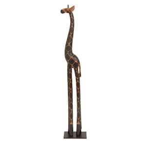 40" Hand Carved Wooden African Safari Baby GIRAFFE Statue Sculpture
