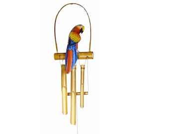 Bamboo and Straw Tropical Tiki Hut Birdhouse Wind Chime 36 Inches High Bamboo and Straw Tropical Tiki Hut Birdhouse Wind Chime 36 Inches High