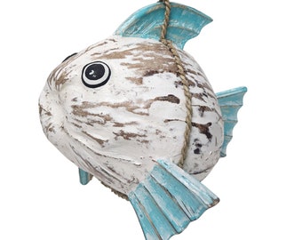 Coconut Fish Unique KOKI hand crafted out of COCONUT Goldfish Ocean Beach Hanging Ornament Nautical
