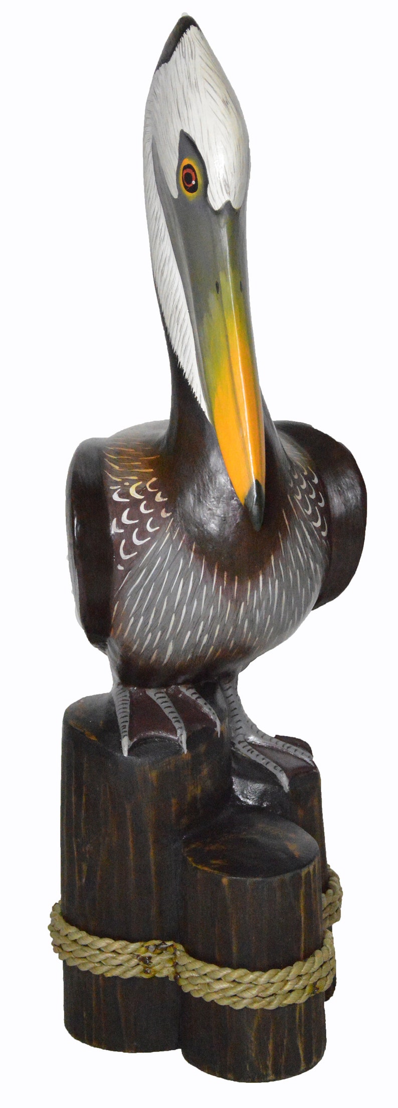 19 Hand Carved Wood PELICAN 3 POST BIRD Nautical Coastal Etsy