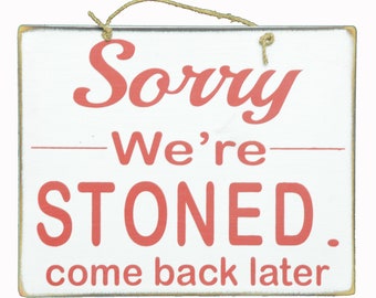 Christmas Sorry We're Closed/Come in We're Open Hanging Wooden Sign 30cm x 15cm 