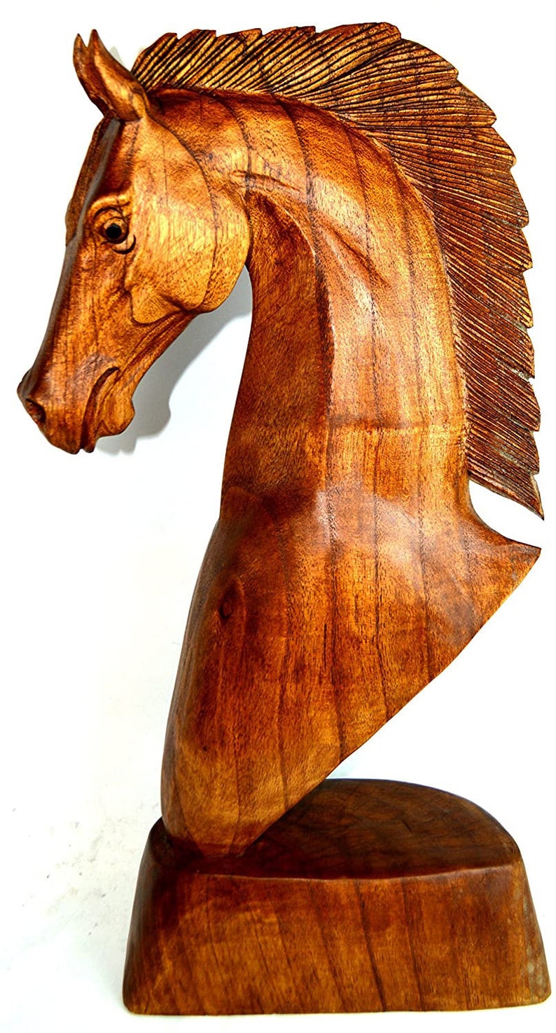 large wooden horse sculpture