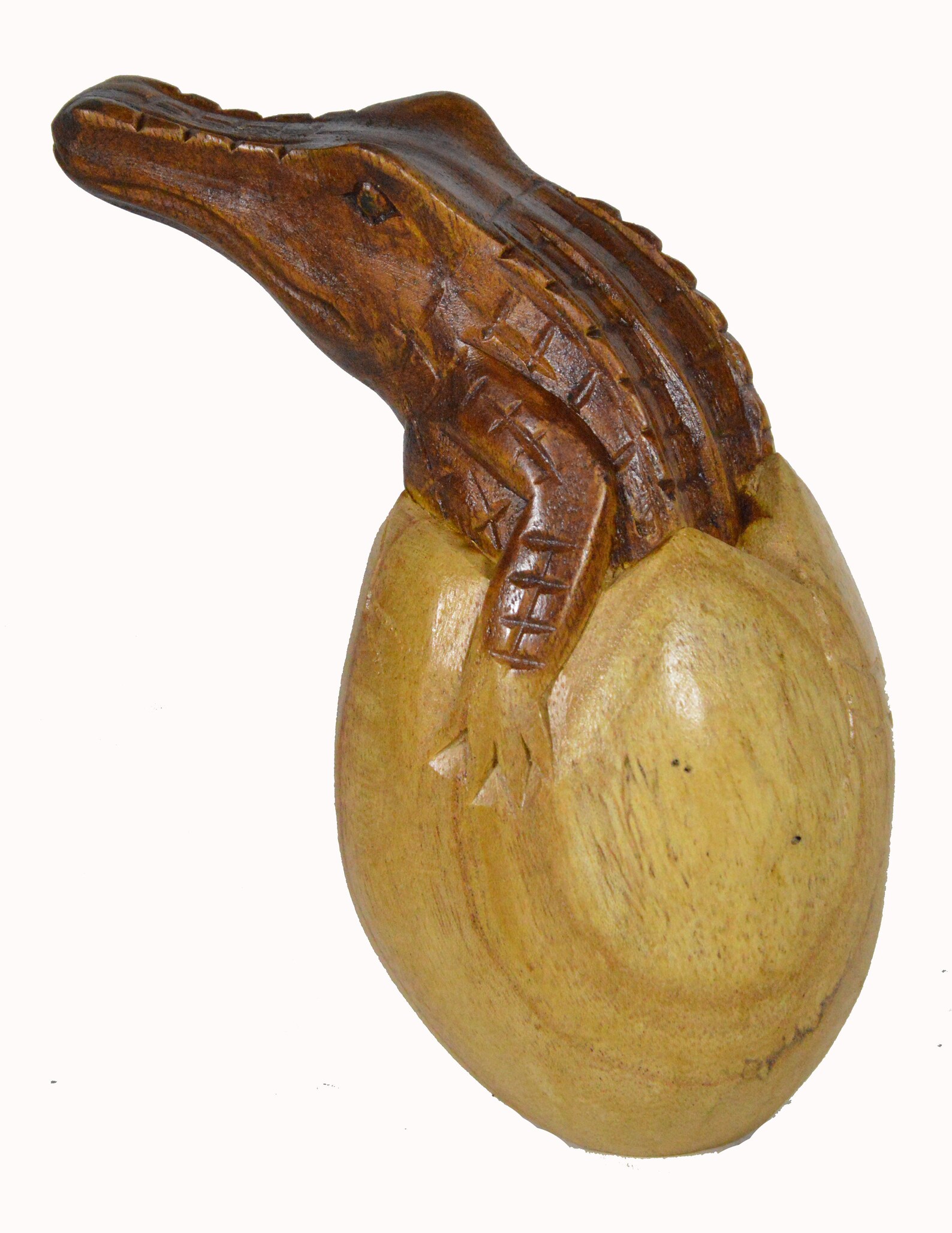 Hand Carved Wood ALLIGATOR EGG GATOR Table Top Carving Etsy