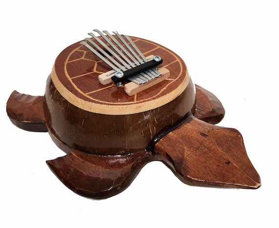 Kalimba Thumb Piano Mbira 7 Keys Coconut TURTLE Shell Musical Instrument  Aboriginal Dot Design Karimba 