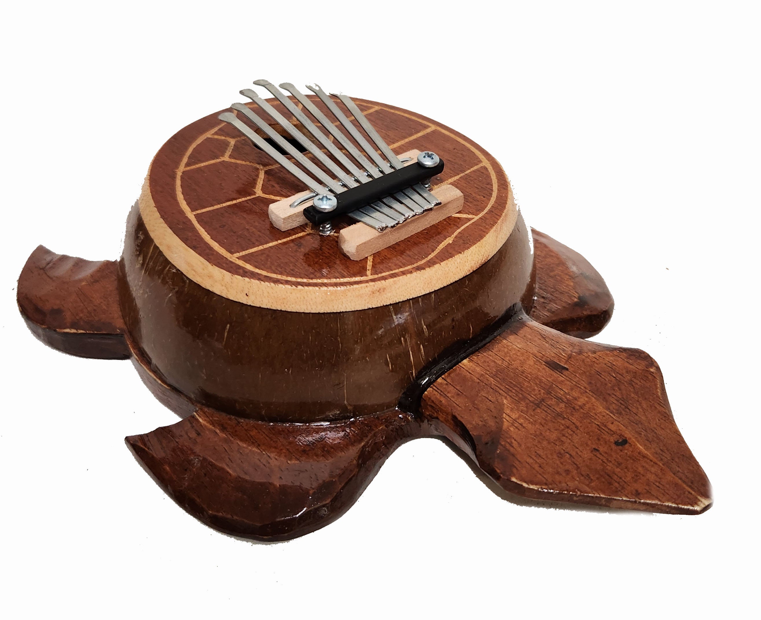 Kalimba Thumb Piano Mbira 7 Keys Coconut TURTLE Shell Musical