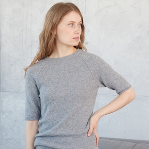 KNIT WINTER TOP, Cashmere Top, Lightweight Sweater Shirt Is Perfect And One Of A Kind, Comfortable Winter Crop Top Gift For Wife