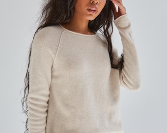 Reiner Kaschmir-Strickpullover, Damen-Kaschmirpullover, locker gestrickter Kaschmir-Pullover für sie, atmungsaktiv und leicht