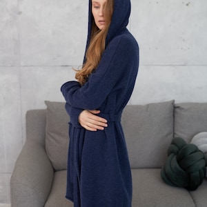 Luxury cashmere kimono robe, Plus size robes for women, Knitted short cardigan robe, Cashmere bathrobe for women, Homewear gift for her