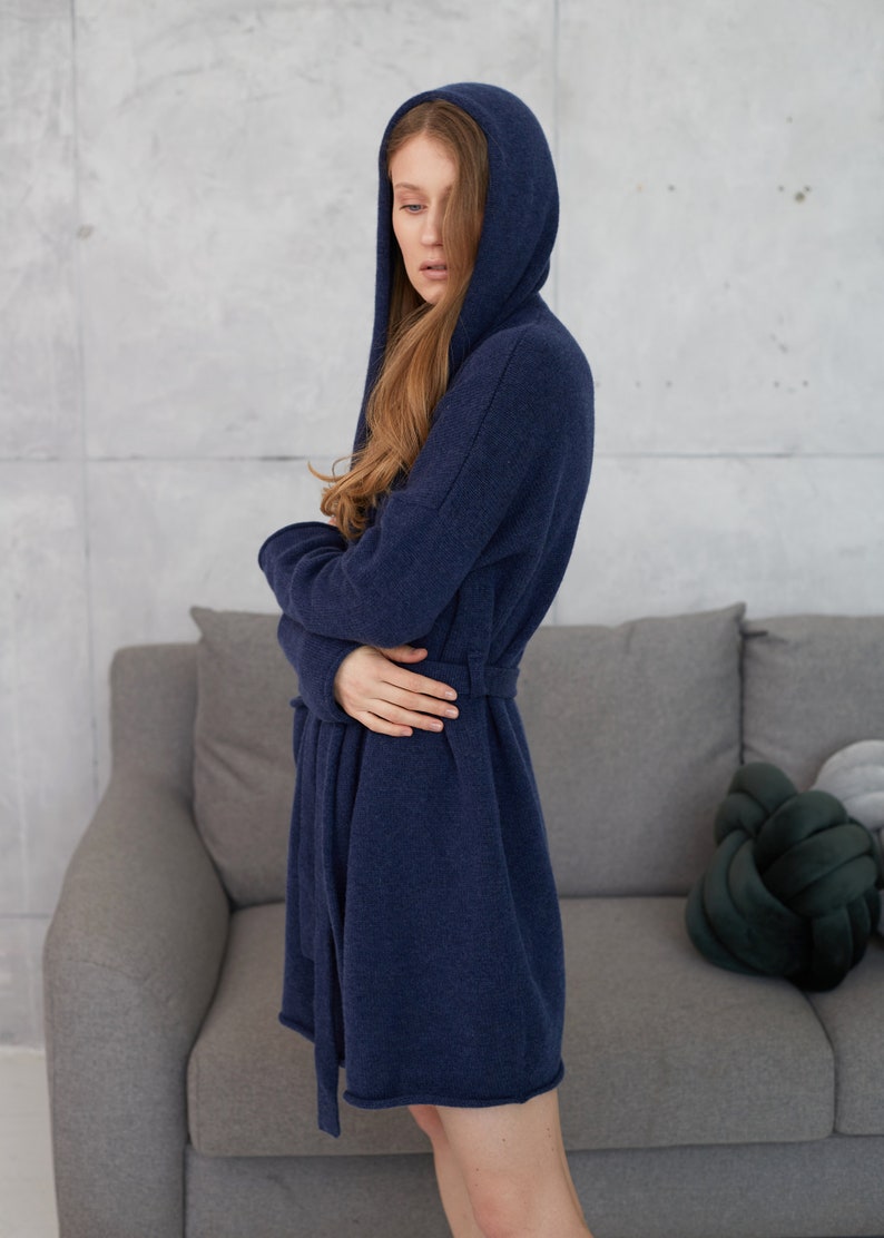 Luxury Cashmere Kimono Robe, Plus Size Robes for Women, Knitted Short ...