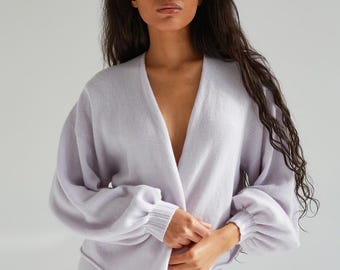 Pure Cashmere short Cardigan for Women -  Knit Unique Jacket, Bolero