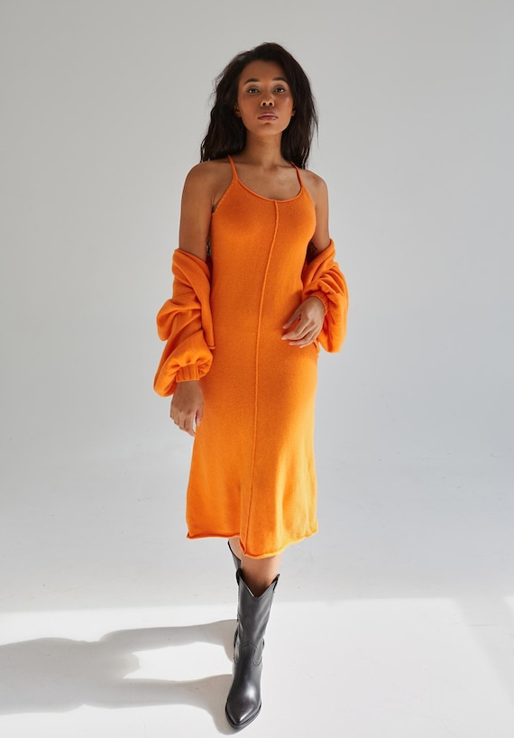 Ensemble robe nuisette en cachemire et veste courte, robe longue