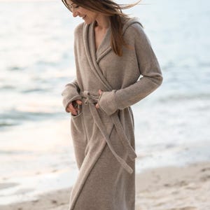 Cashmere kimono robe, Plus size robes for women, Knitted short Cashmere Cardigan Robe, Cashmere bathrobe for women, Home wear gift for her