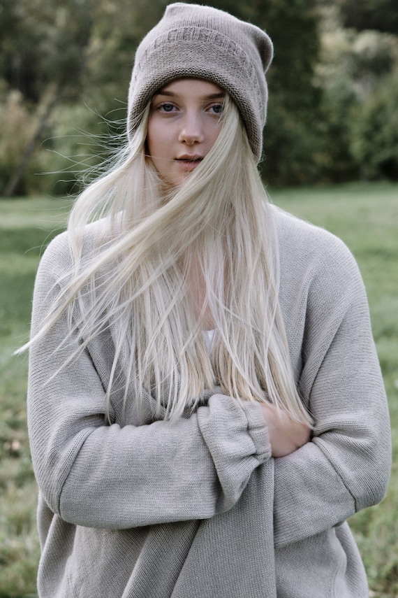 Slouchy Beanie Slouchy Beanie Women Hand Knit Hat Cashmere