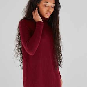 Luxurious Cashmere Maxi Turtleneck Dress for Women, Elegant Winter Sweater Dress, Knitted Sweater Dress with Long Sleeves, Dresses For Women