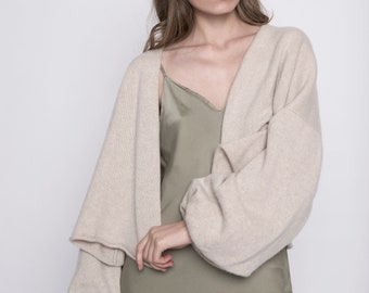 Pure Cashmere short Cardigan for Women -  Knit Unique Jacket, Bolero