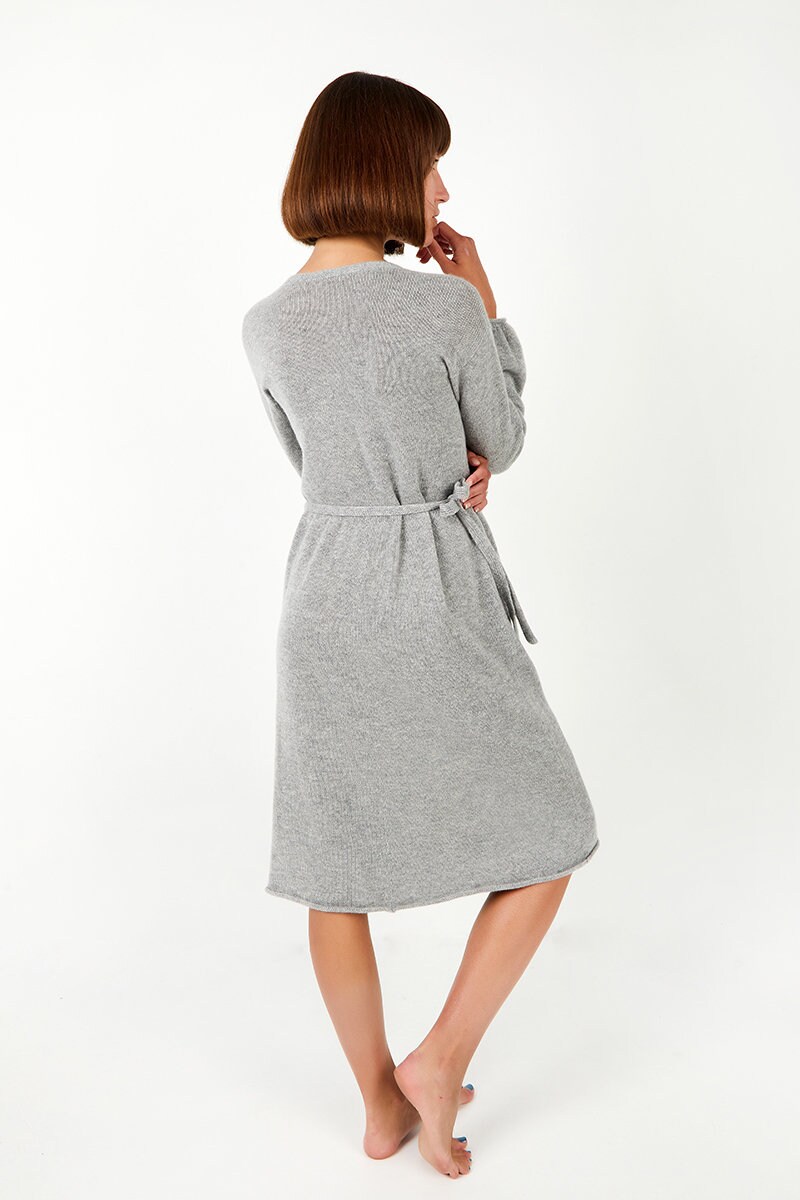 Cashmere and Wool Wrap Dress Knitted Wool Dress for Women Etsy