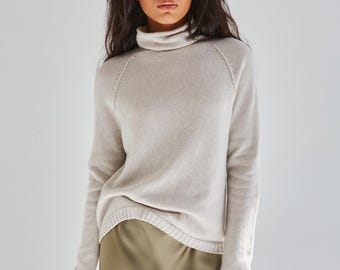 Coltrui van kasjmier, los gebreide trui voor dames, oversized trui van kasjmier voor dagelijks gebruik