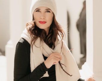 Sciarpa Donna In Tessuto Non Tessuto Simil Cashmere - Super Leggera, Morbida E Calda, Design Unico, Regalo Invernale - 5