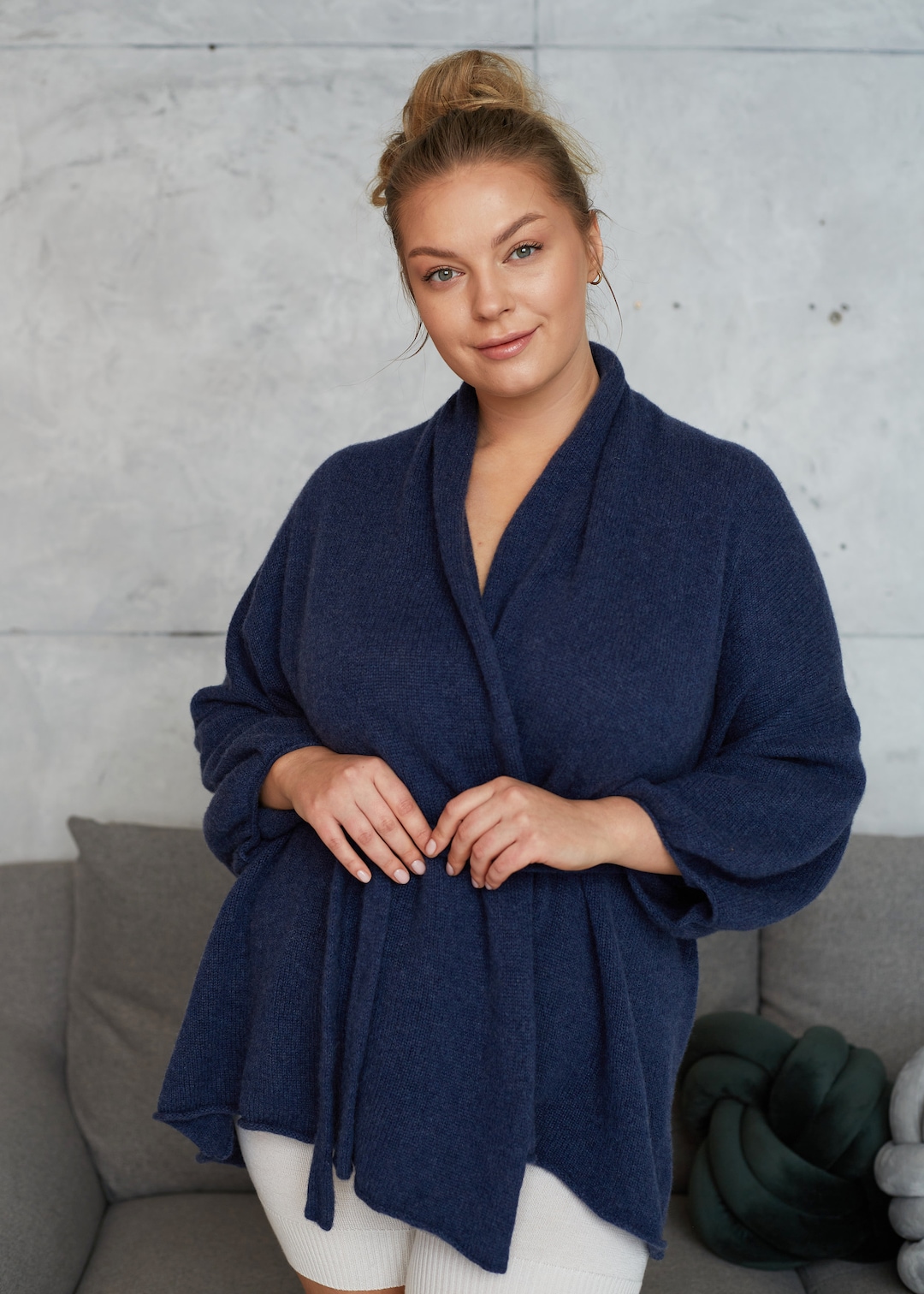 Cashmere Bathrobe for Women Pure Cahsmere Thin Knitted Wrap Etsy Canada