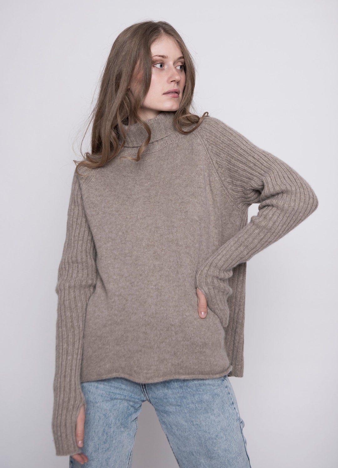 Womens Merino Wool and Cashmere Sweater Fall Oversized - Etsy