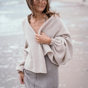 Pure Cashmere short Cardigan for Women -  Knit Unique Jacket, Bolero
