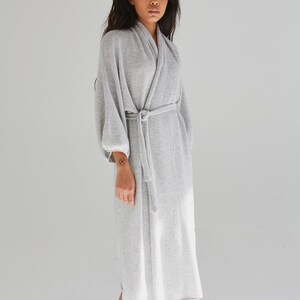 Langer Kaschmir-Kimono-Bademantel, Plus-Size-Bademantel für Frauen, Übergroßer Kaschmir-Bademantel, gestrickte Woll-Cardigan-Robe, Homewear-Geschenk für sie