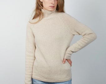 CASHMERE SWEATER, KNITTED Sweater, Turtleneck Neckline And Long Sleeves Cashmere Knit Yarn Sweater, Comfy Sweater For Women