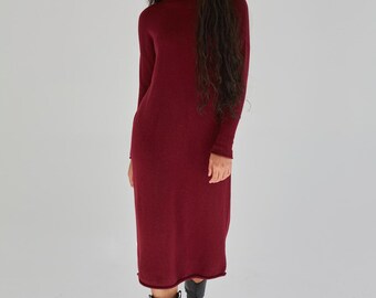 Cashmere Blend Cable Knit Turtleneck Sweater Dress - Etsy