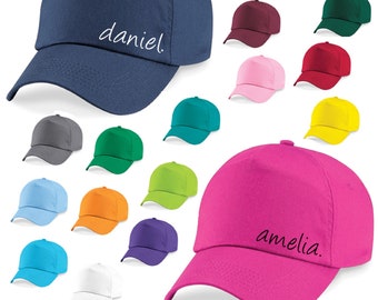 Personalised Childrens Name designer inspired Kids Baseball Cap Hat - Girls, Boys, Childrens, sun hat