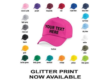 Personalised Custom Printed Baseball Cap Hat - Mens, Womans, Ladies - any text - TRACKED DELIVERY